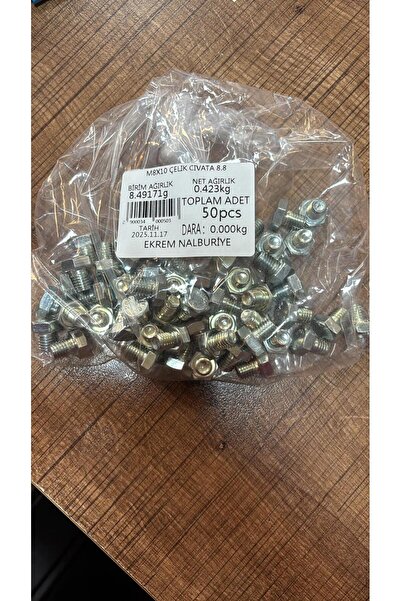 EKR M8x10 Çelik Civata 8.8 50 Adet