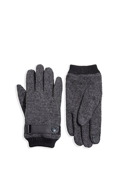 Mavi Wool Blend Gray Gloves 0911142-27063