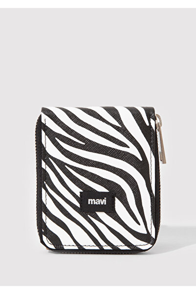 Mavi Zebra Printed Zippered Black Wallet 1911841-900