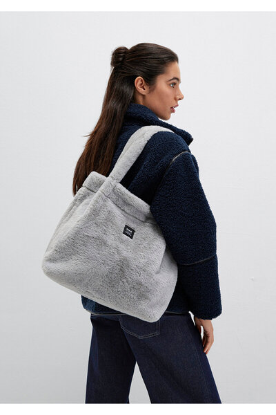 Mavi Gray Plush Shoulder Bag 197617-85550
