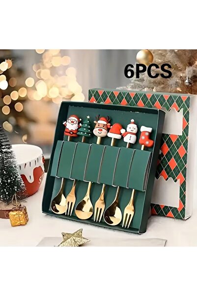 Erkin Kozmetik Christmas Spoon and Fork Presentation Set, Small Size