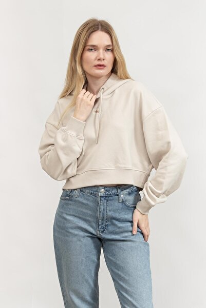 Calvin Klein Dámská mikina s kapucí s tkaným štítkem – pohodlný a stylový design