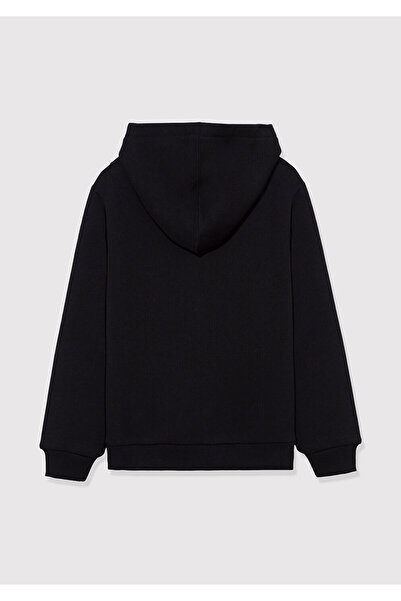 Mavi Černá mikina s kapucí s potiskem loga 6610110-900