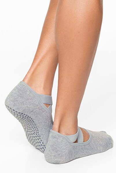 Oysho 2 pairs of cotton blend yoga and Pilates socks with crossover straps