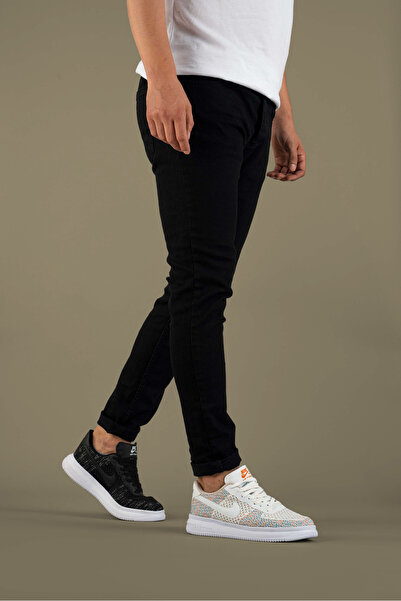 bombe Men's Slim Fit Slim Fit Black Nail Denim Jeans