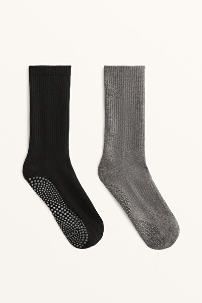 Oysho 2 Pairs of Cotton-Mixed Classic Yoga and Pilates Socks