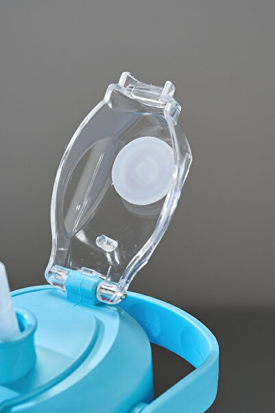 Mefa Mutfak Labubu Water Bottle with Straw and Locking Lid – Portable Water Bottle with Handle – Bpa Free - 1000 Ml/Blue