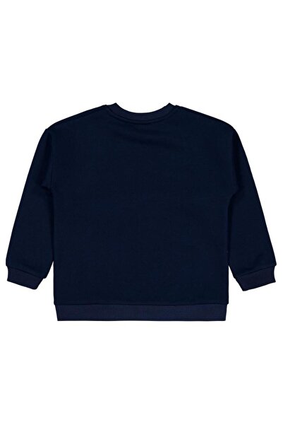 Civil Girls Be Happy Printed 6-9 Years Old Sweatshirt - Navy Blue 9-10 Years Old