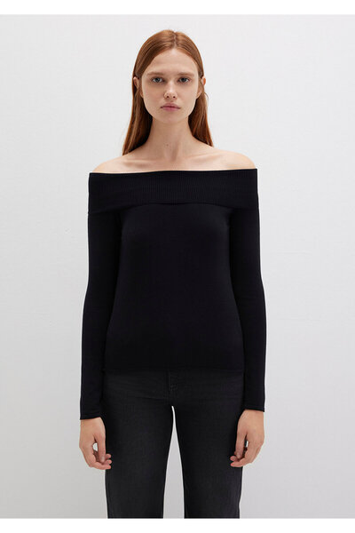 Mavi Low Shoulder Detailed Black Sweater Fitted / Fitted Cut 1710391 -900