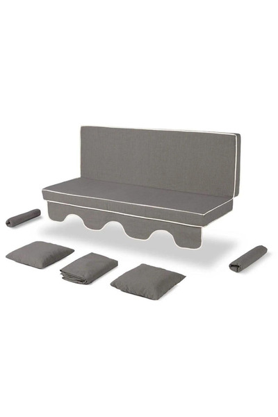 Erinöz Salıncak Minder Kılıf Takımı 2 Kişilik (SÜNGERSİZ) - Kırçıllı Gri