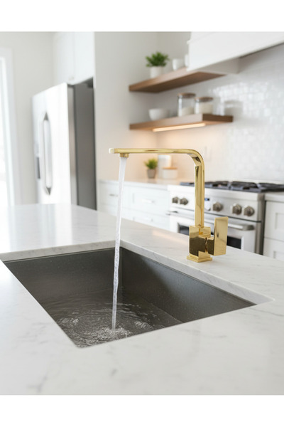 EMFA AKSESUAR حنفية مطبخ ذهبية، صنبور حوض ذهبي، خلاط مطبخ ذهبي