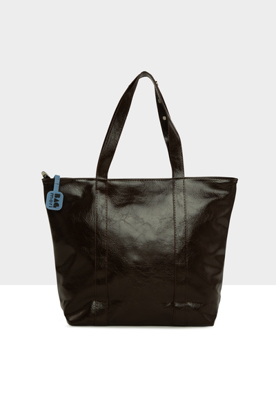 Bagmori Brown Women's Trok Detailed Wrinkled Leather Large Tote Bag M000008670