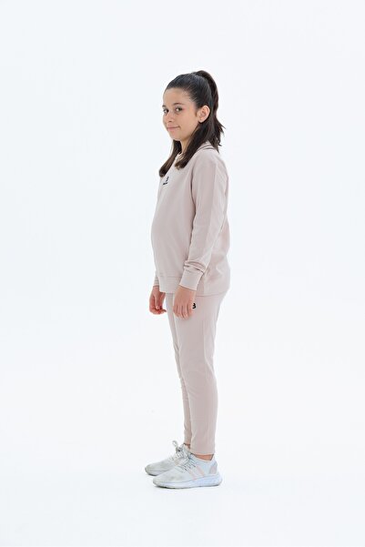 Black One Girl's Fleece-Lined Diving Fabric Tracksuit Set (Sweatshirt + Leggings)