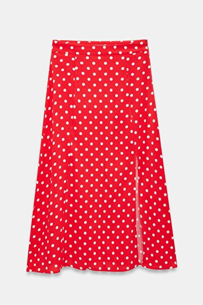 Saade Fusta midi din țesătură din țesătură din viscoză cu detaliu cu fante în...