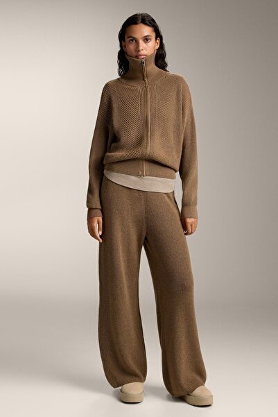 Oysho Knit jacket with lapel collar