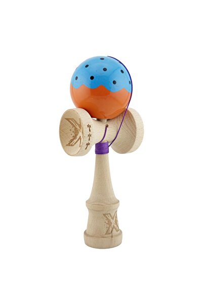 Flippy Kendama X Originala, Profesionala, Flippy, Big Cups V2, Super Sticky, Albastru/Portocaliu