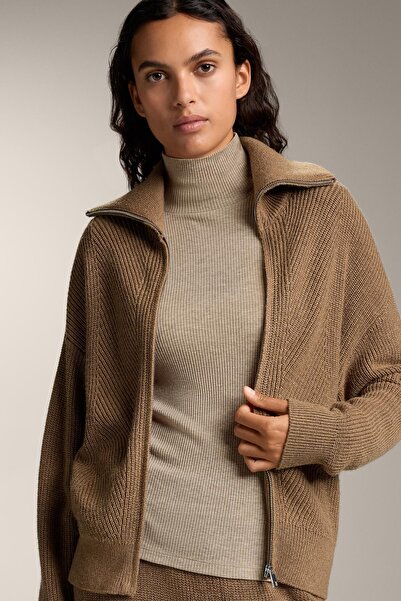 Oysho Knit jacket with lapel collar