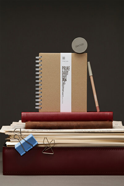 Lemsstudio 2026 Daily Agenda Prime Kraft Hard Cover Spiral Bound