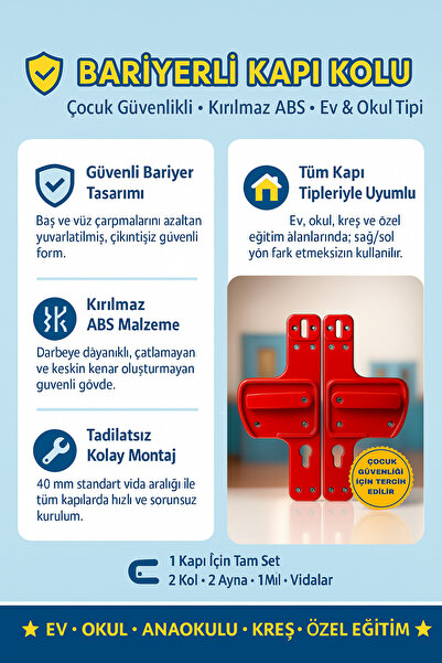 hilal kimya Barrier Door Handle |   Child Safety | Safe Choice for Schools and Training Grounds 1O Pack of Lu