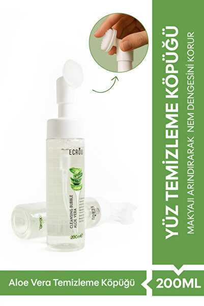 Ecrou Aloe Vera Köpük Yüz Temizleyici 200 ml – Doğal Nemlendirici ve Gözenek Arındırıcı