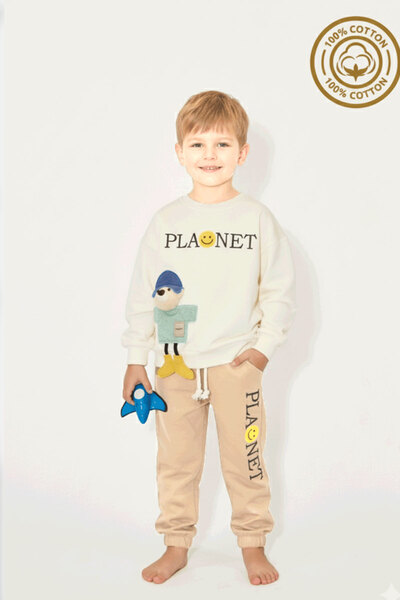 WORRN بدلة رياضية للأولاد مصنوعة من القطن بنسبة 100% مع إكسسوارات على شكل دمي...