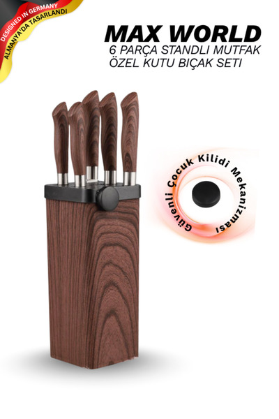 Max World 6 Parça Kilit Mekanizma Standlı Mutfak, Et, Ekmek ve Kasap Paslanma...