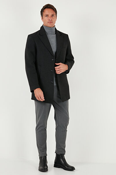 Buratti Slim Fit Lapel Collar Lined Cashmere Coat Men's Coat 584K1217