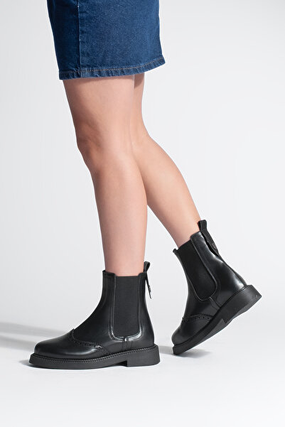 Marjin Γυναικείες ελαστικές καθημερινές μπότες διπλής όψης Keva Μαύρες