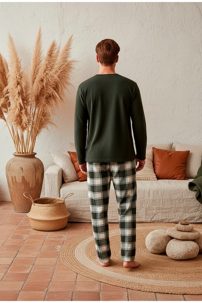 nisaNCa Χειμερινό σετ ανδρικών πιτζάμες από φλις - Πιτζάμες οικογενειακής πρωτοχρονιάς με ελάφια