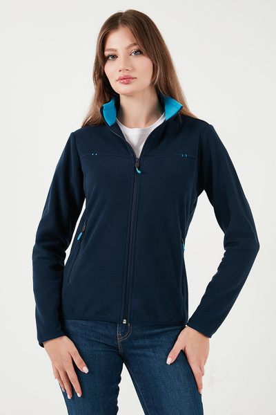 Lela Slim Fit Anti-Pilling, nem szöszöződő cipzáras zsebes polár kardigán POLAR 5907002