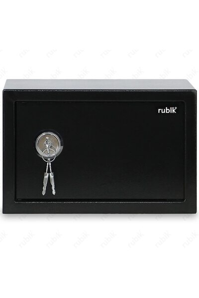 RUBIK Small Key Safe Box, Manial Safety Box Locker for Personal Use RB20K (20x31x20cm) Black