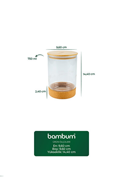 Bambum Corki - Glass Storage Container with Cork Base 130ml