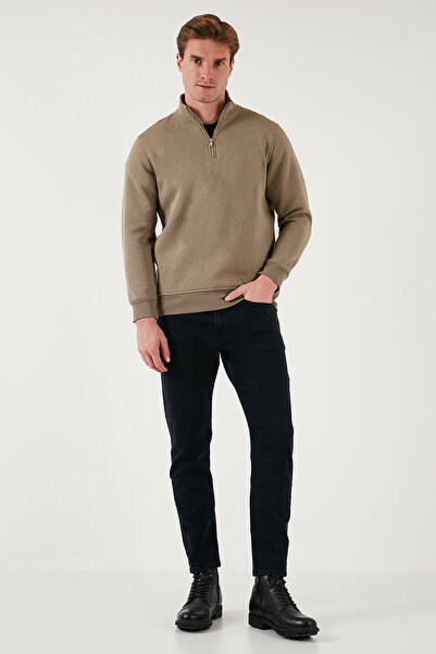 Buratti Ανδρικό φούτερ από βαμβακερό ύφασμα Regular Fit με μισό φερμουάρ και όρθιο γιακά SWEAT 59052592