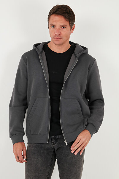 Buratti Регулярний крій, капюшон, застібка-блискавка, м'яка підкладка з пухом, зимовий світшот для чоловіків SWEAT 5905340