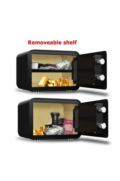 RUBIK Small Fingerprint Safe Box, Premium Biometric Safety Locker 9kg (25x35x28cm) RB25QC9 Black