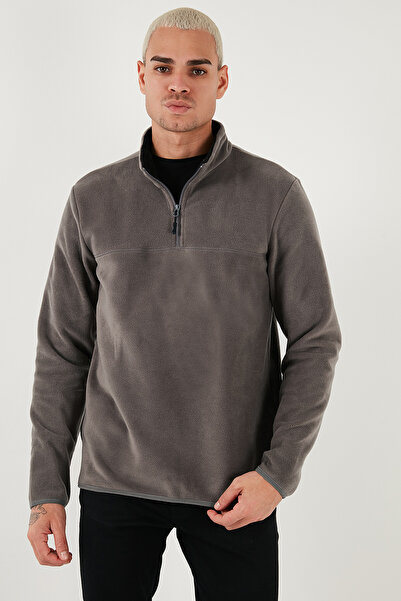 Buratti Slim Fit Anti-Pilling Non-Pilling Bato Collar Winter Fleece-Lined Fleece Men's Polar 5906001