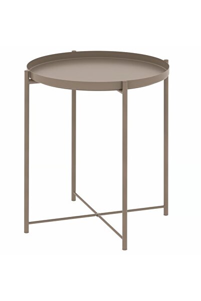 EliteEco طاولة تقديم قهوة دائرية رمادية داكنة بيج 45x53 سم