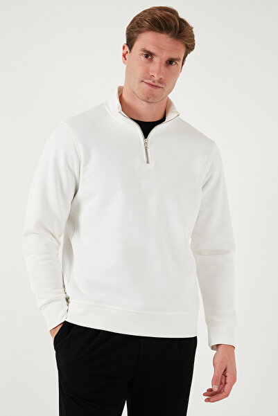Buratti Cotton Regular Fit Half Zip Mock Neck Sweat Men's Sweat 59052592