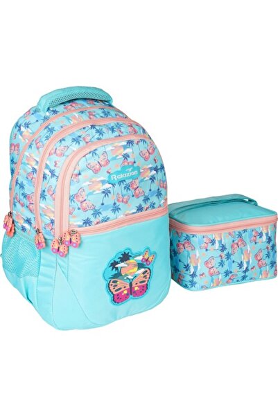 Relaxion Turquoise Butterfly Primary School Bag with Lunchbox 1350-22
