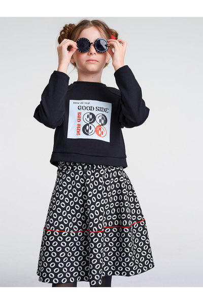 SheShe طقم بلوزة وتنورة باللونين الأسود والأبيض