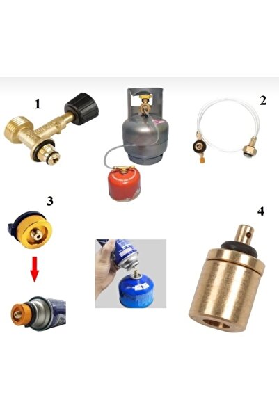 simply line Kamp kartuş dolum propan bütan gaz Kamp Kartuşu Tekrar Dolum Seti Dar Çember çakmak gazından dolum