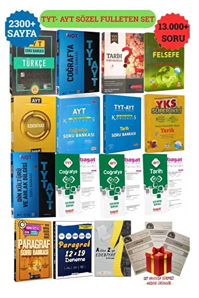 Başat Yayınları Başat Tyt-ayt Sözel Fulleten Set 13643 Soru!(soru Bankası-yaprak Test-branş Denemesi-tg Denemesi)