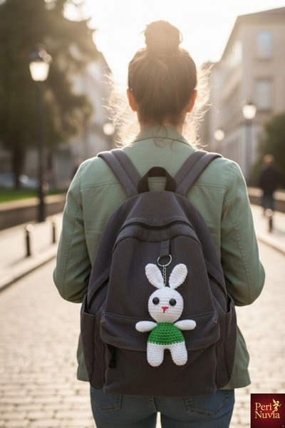 PERİNUVİA سلسلة مفاتيح أميجورومي مصنوعة يدويًا – لعبة صغيرة للهدايا - أخضر