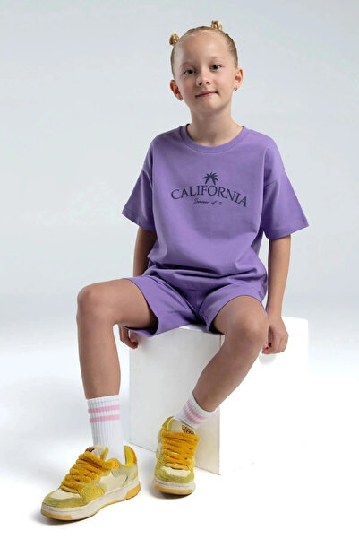 Rolypoly Girl's Purple Bermuda Set