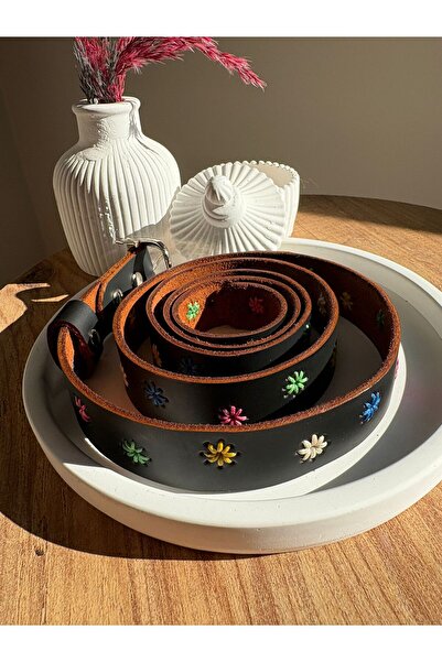 deri Hakiki El Yapımı İşlemeli Kemer – %100 Gerçek Deri, El İşçiliği