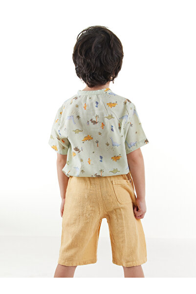 Midimod Boy's Festive Shirt Muslin Shorts Set