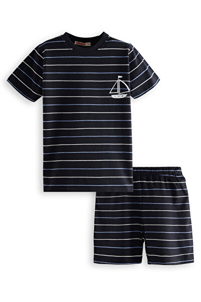 Denokids Sailing Boy's Striped Pajama Suit
