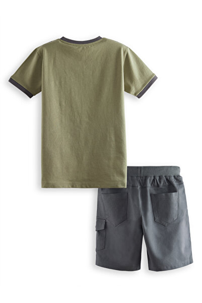 Denokids Explore Boy's T-Shirt Gabardine Shorts Set