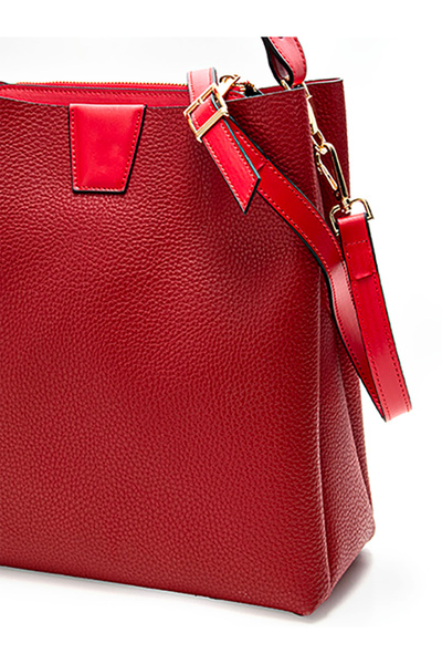 Karaca Printed Vegan Leather Long Double Strap Shoulder Bag