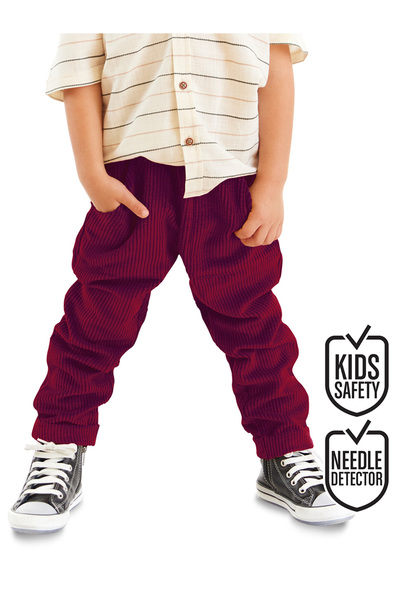 Denokids Corduroy Burgundy Boy's Trousers